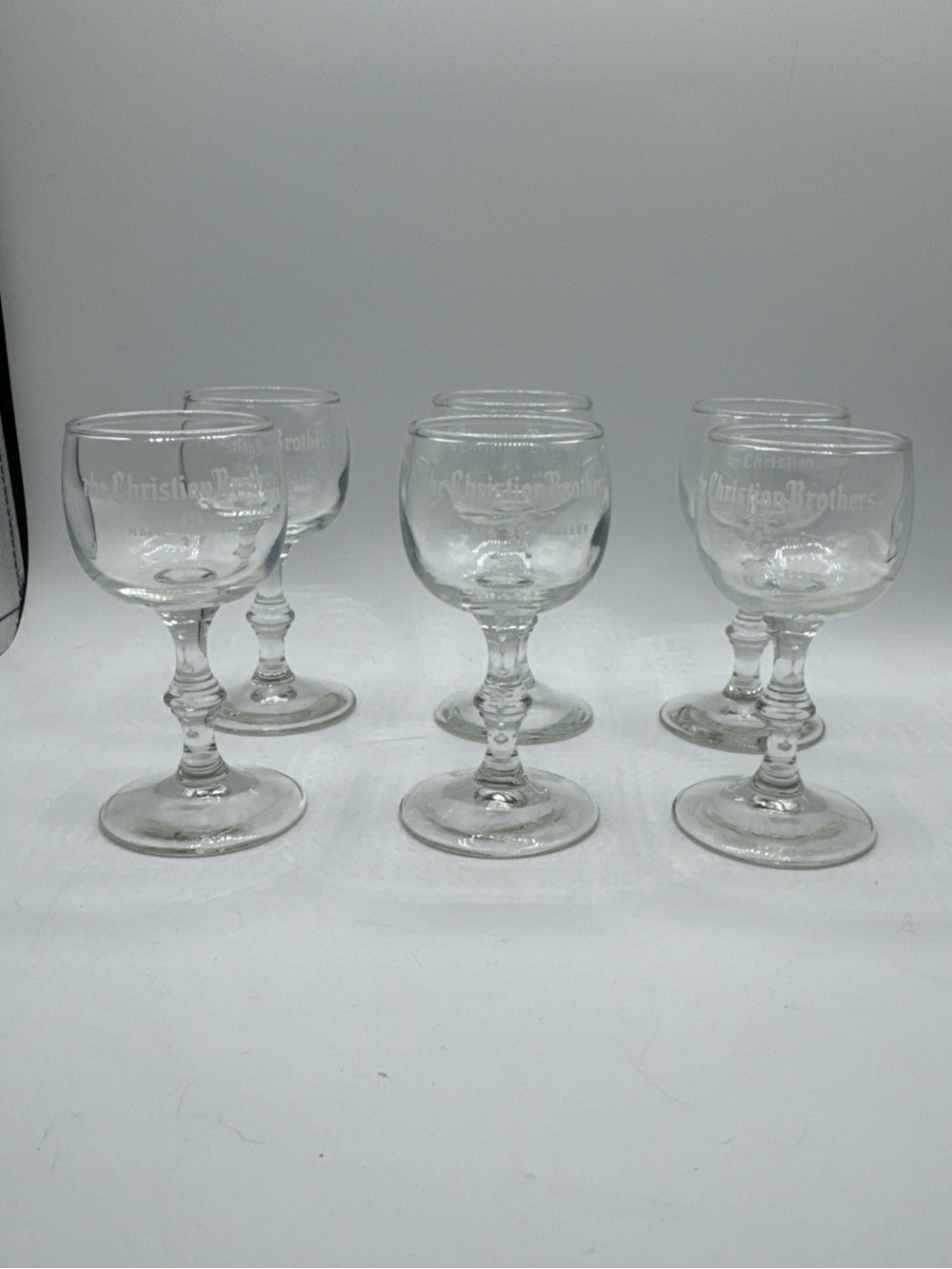 Vintage Napa Valley Cordial Wine Tasting Set of 6 Glasses The Christian Bros